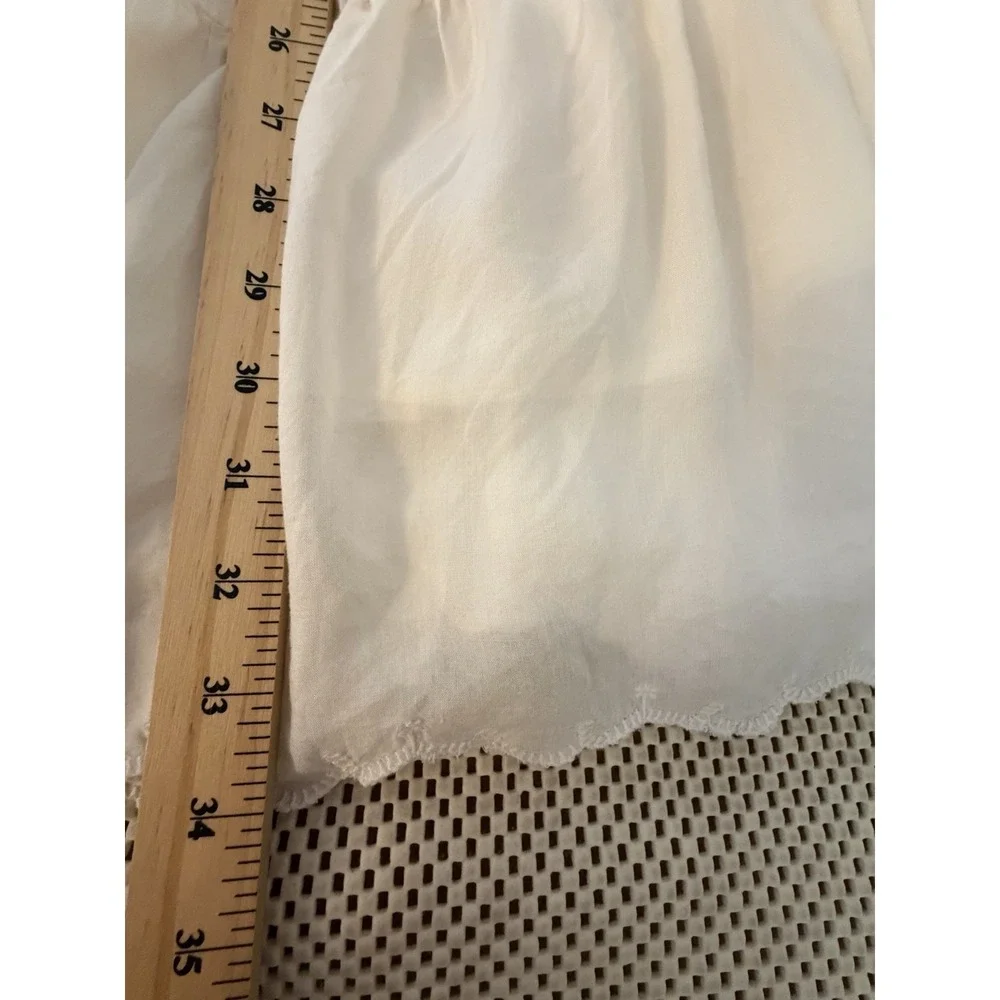 Aritzia Wilfred Sidonie Mini Dress Size L Babydoll Tiered Prairie Peasant Ruffle